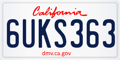 CA license plate 6UKS363