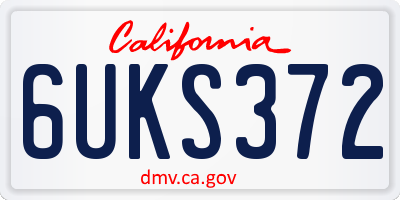 CA license plate 6UKS372
