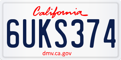 CA license plate 6UKS374