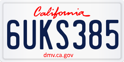 CA license plate 6UKS385