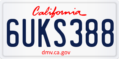 CA license plate 6UKS388