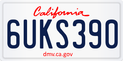 CA license plate 6UKS390