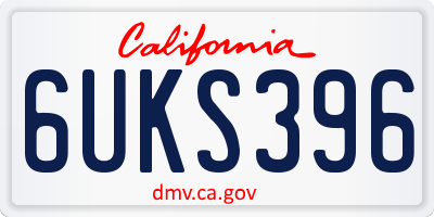 CA license plate 6UKS396