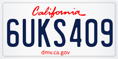 CA license plate 6UKS409