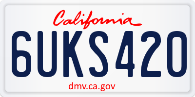 CA license plate 6UKS420