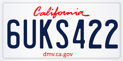 CA license plate 6UKS422
