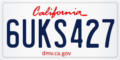 CA license plate 6UKS427