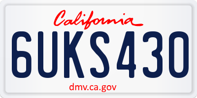 CA license plate 6UKS430