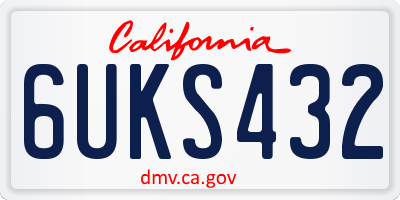 CA license plate 6UKS432