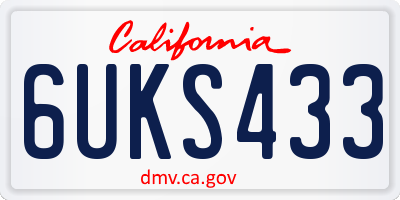 CA license plate 6UKS433