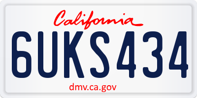 CA license plate 6UKS434