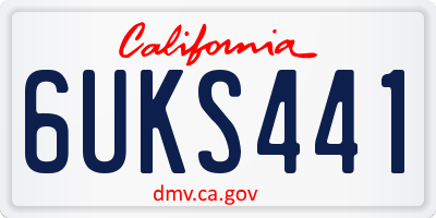CA license plate 6UKS441