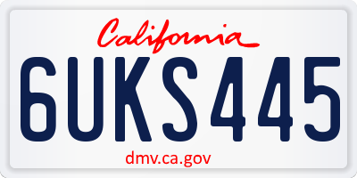 CA license plate 6UKS445