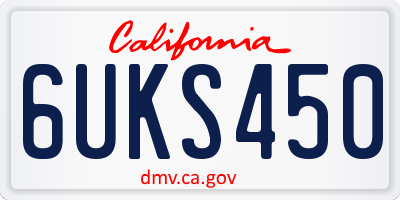 CA license plate 6UKS450