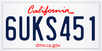 CA license plate 6UKS451