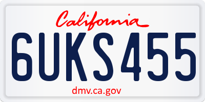 CA license plate 6UKS455