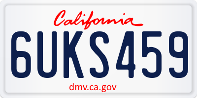 CA license plate 6UKS459