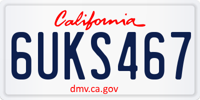 CA license plate 6UKS467