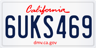 CA license plate 6UKS469