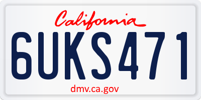CA license plate 6UKS471