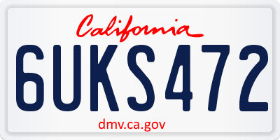 CA license plate 6UKS472