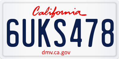 CA license plate 6UKS478