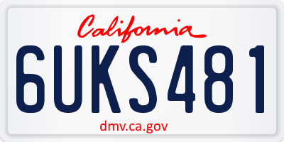 CA license plate 6UKS481