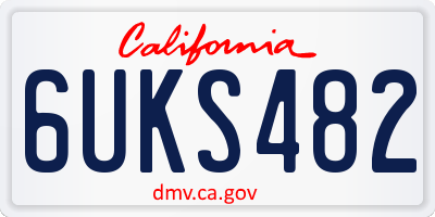 CA license plate 6UKS482