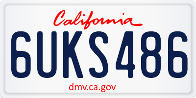 CA license plate 6UKS486
