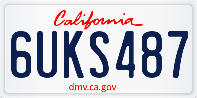 CA license plate 6UKS487
