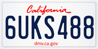 CA license plate 6UKS488