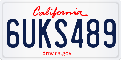 CA license plate 6UKS489