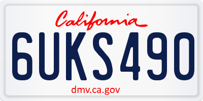 CA license plate 6UKS490
