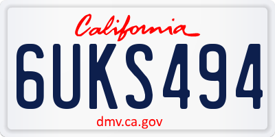 CA license plate 6UKS494