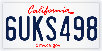 CA license plate 6UKS498
