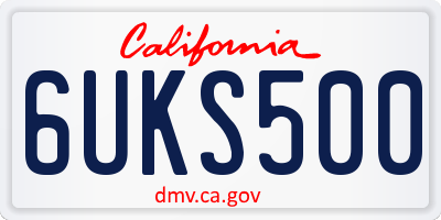 CA license plate 6UKS500