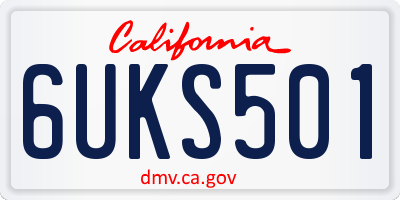 CA license plate 6UKS501