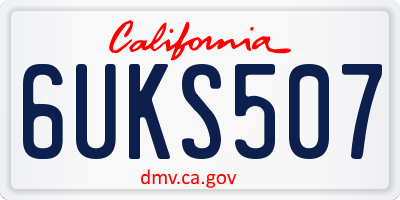 CA license plate 6UKS507