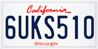 CA license plate 6UKS510