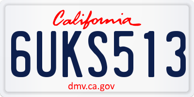 CA license plate 6UKS513