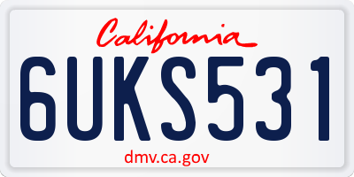 CA license plate 6UKS531