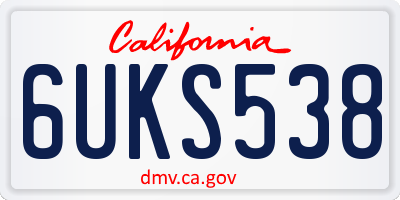 CA license plate 6UKS538