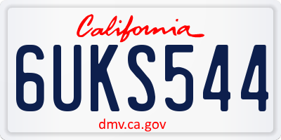CA license plate 6UKS544