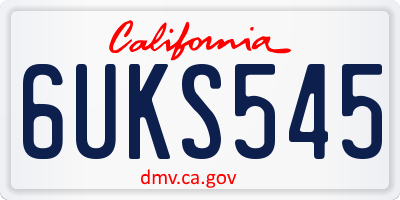 CA license plate 6UKS545