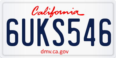 CA license plate 6UKS546
