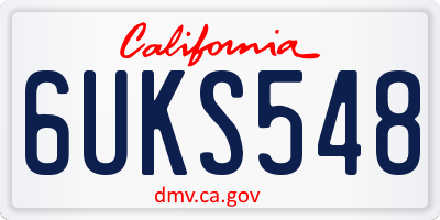 CA license plate 6UKS548