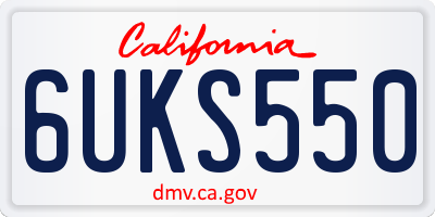 CA license plate 6UKS550