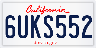 CA license plate 6UKS552
