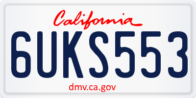 CA license plate 6UKS553