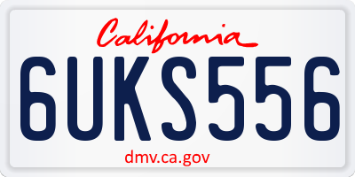 CA license plate 6UKS556